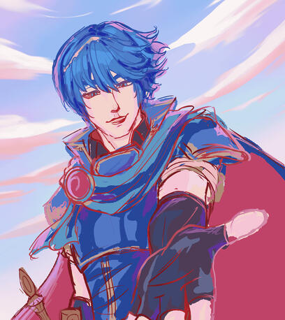 Half body color sketch